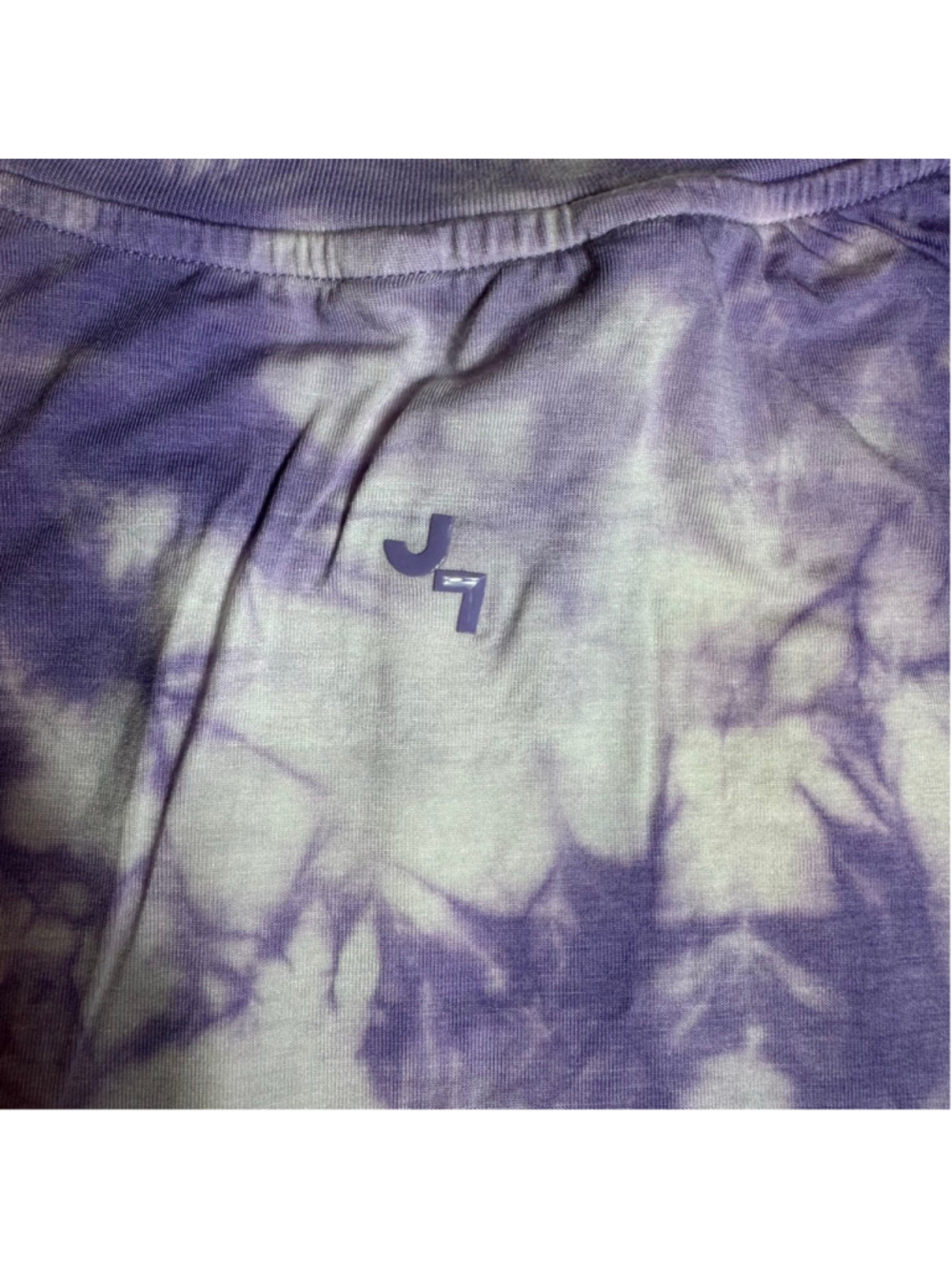 Women's JoyLab Purple White Tie-Dye Cropped Tank Top S - Picture 7 of 8